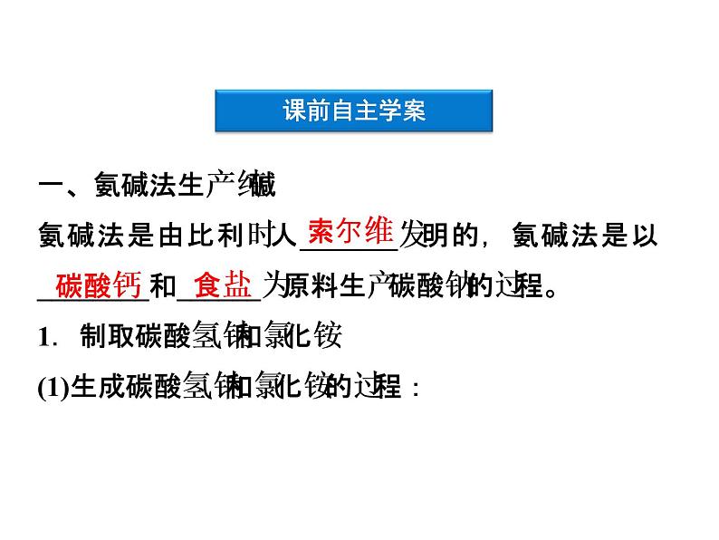 新人教版高中化学选修二第一单元课题三纯碱的生产课件03