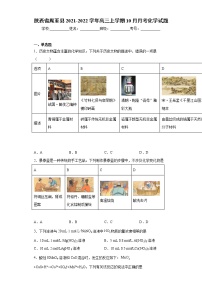 陕西省周至县2021-2022学年高三上学期10月月考化学试题（word版含答案）