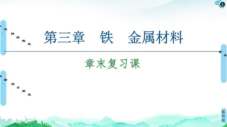 2020-2021学年高中化学新人教版必修第一册 第3章铁　金属材料章末复习课课件（18张）01