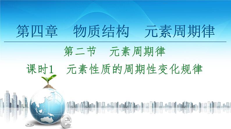 2020-2021学年高中化学新人教版必修第一册 第4章 第2节 课时1　元素性质的周期性变化规律课件（71张）第1页