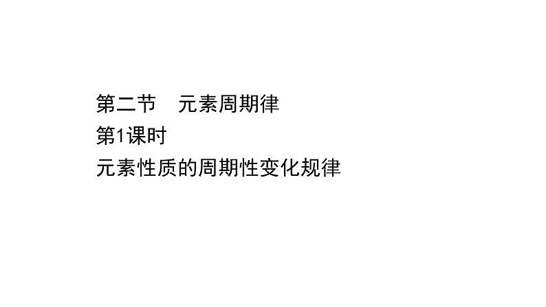 2020-2021学年高中化学新人教版必修第一册 第4章第2节元素周期律第1课时课件（68张）第1页