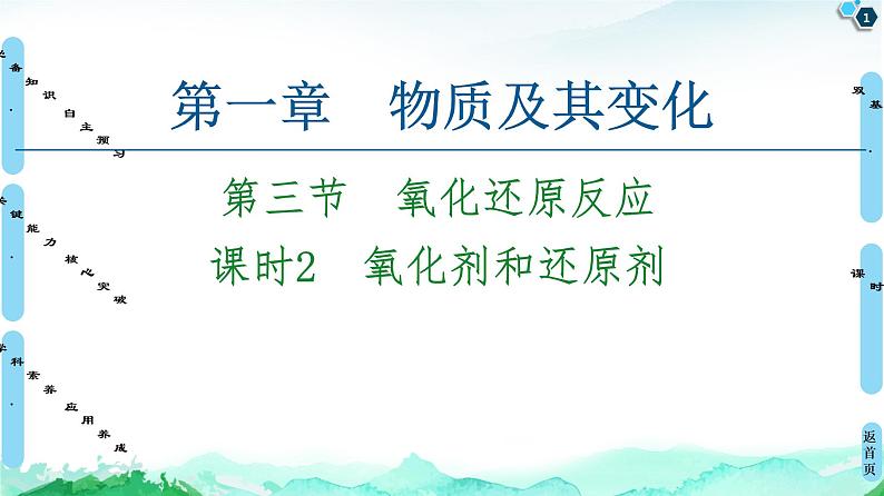 2020-2021学年高中化学新人教版必修第一册 第1章 第3节 课时2　氧化剂和还原剂课件（78张）第1页