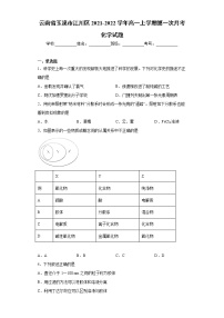 云南省玉溪市江川区2021-2022学年高一上学期第一次月考化学试题（word版含答案）