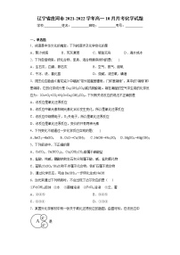 辽宁省庄河市2021-2022学年高一10月月考化学试题（word版 含答案）