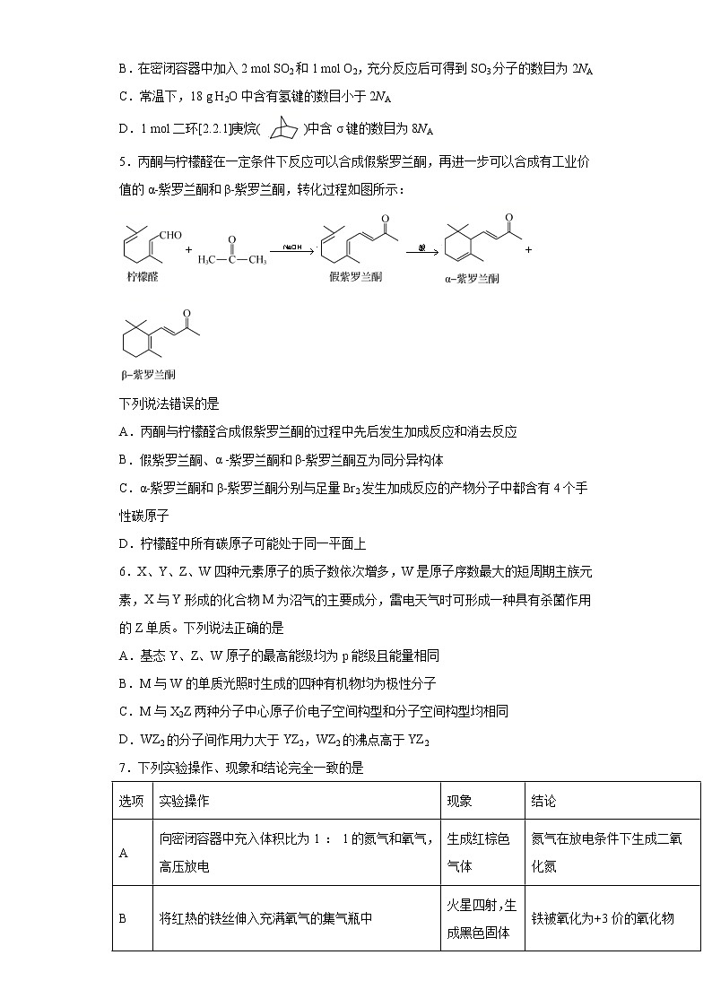 河北省衡水市2021届高三上学期第一次联考化学试题（word版 含答案）第2页