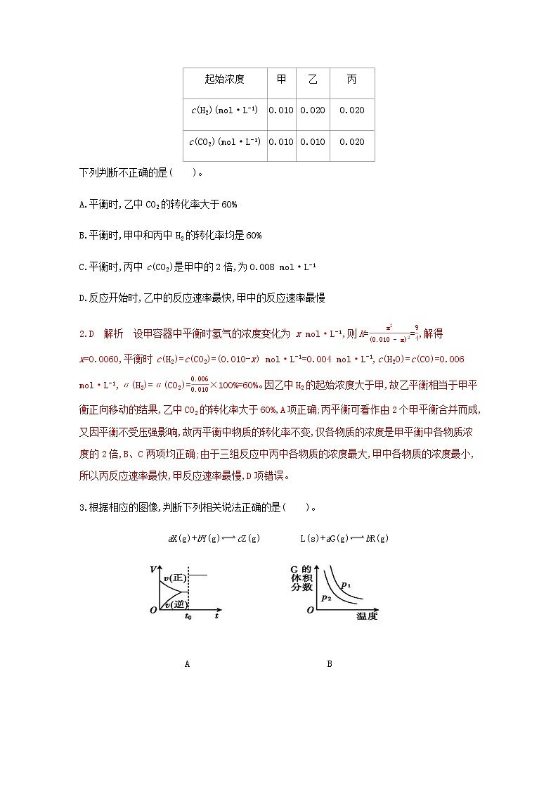 通用版2022届高三化学一轮复习强化训练化学反应速率与平衡含解析第2页