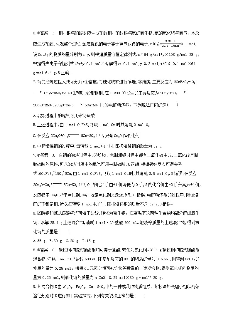 通用版2022届高三化学一轮复习强化训练用途广泛的金属材料和开发利用金属矿物含解析第3页