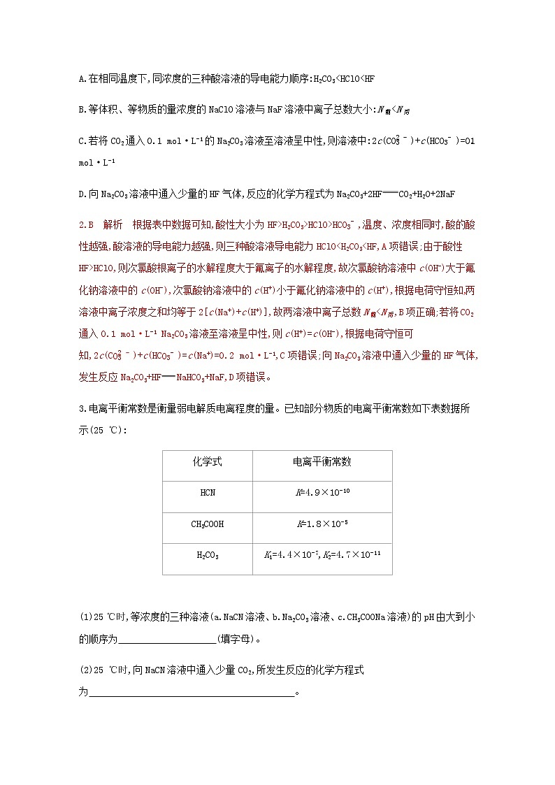 通用版2022届高三化学一轮复习强化训练盐类的水解2含解析第2页