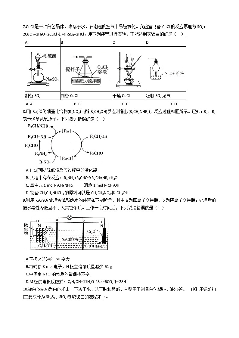 山东省临沂市2021年高考化学二模试卷及答案第2页