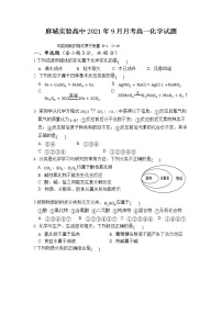 湖北省麻城市实验高级中学2021-2022学年高一上学期9月月考化学试题 含答案