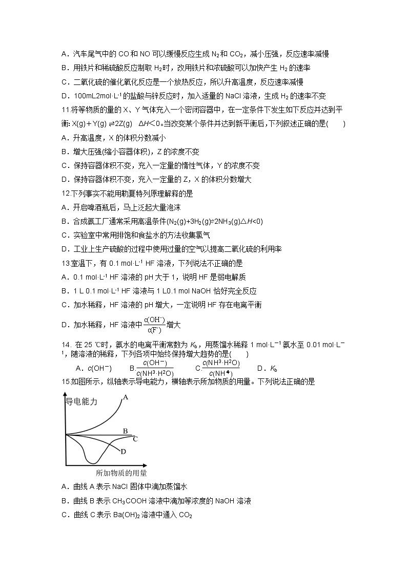 辽宁省庄河市高级中学2021-2022学年高二上学期10月月考化学试题 含答案03