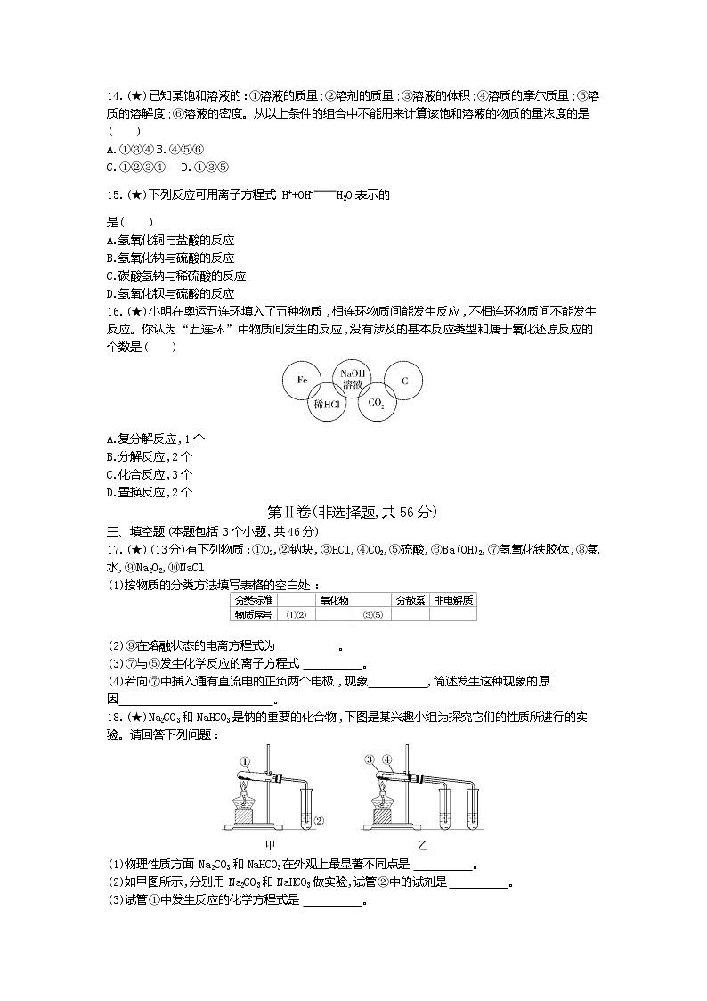 4、【全国百强校】山东省滕州市2019-2020学年高一上学期期中考试化学试题（学生版）第3页