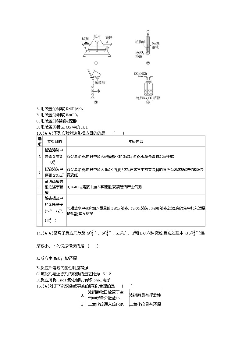 4、山东省济南市2019-2020学年高一上学期期末学习质量评估化学试题（学生版）03