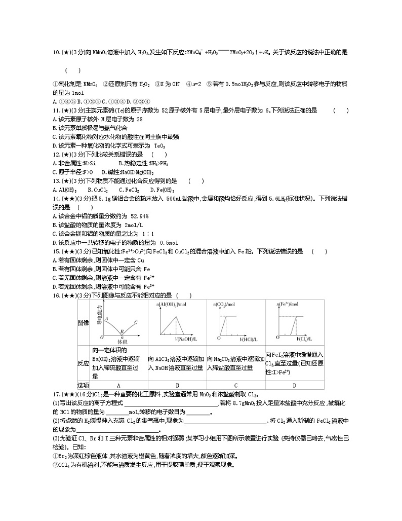 9、辽宁省重点高中协作校2019-2020学年高一上学期期末考试化学试题（学生版）03