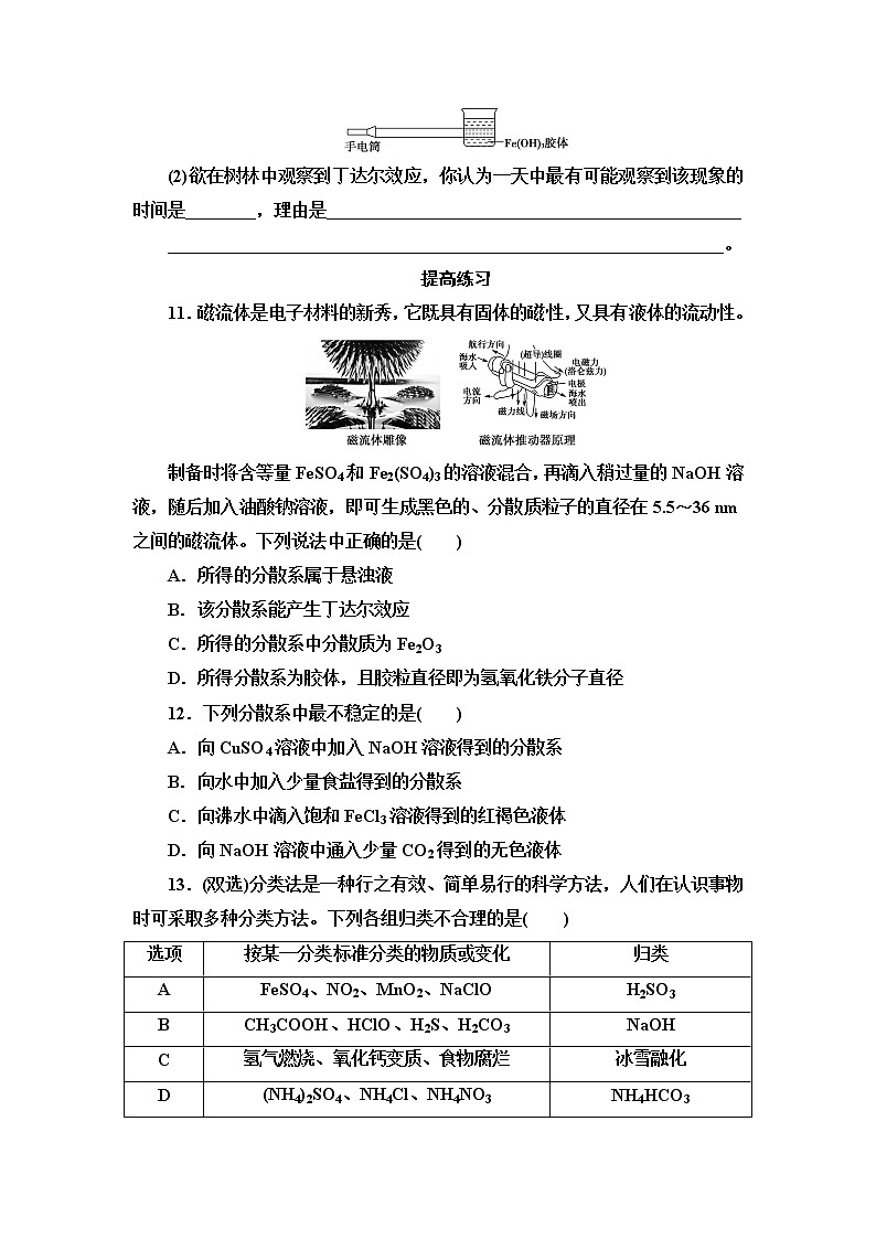 2021-2022学年高中化学新人教版必修第一册 第1章 第1节物质的分类及转化第1课时 作业第3页