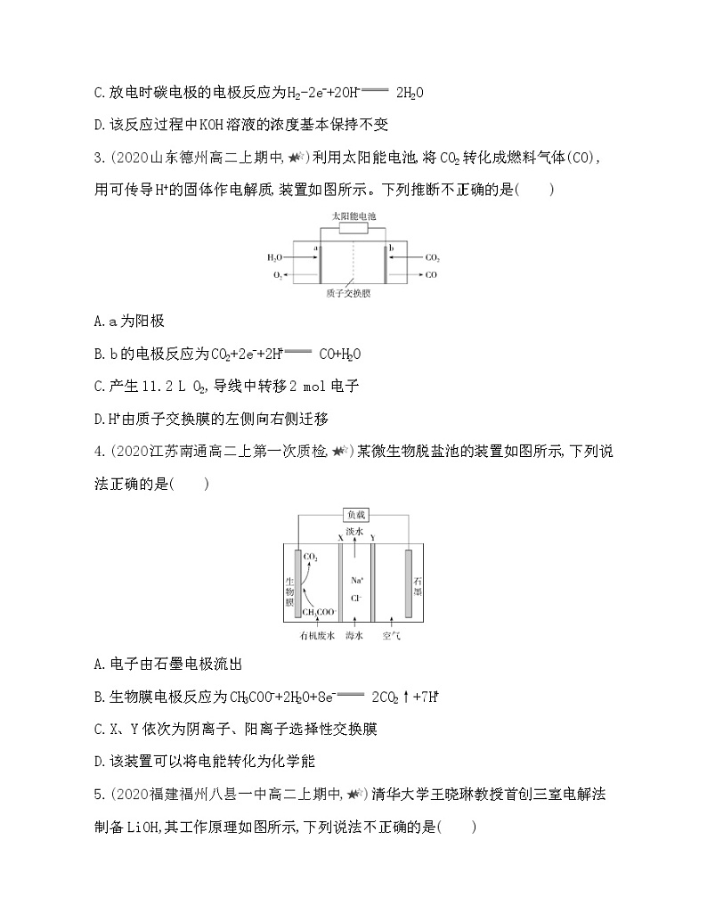 专题强化练4　原电池、电解池中各种隔膜的作用02