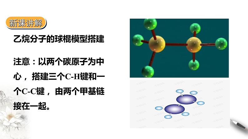 7.5实验活动8搭建球棍模型认识有机化合物分子结构的特点课件PPT07