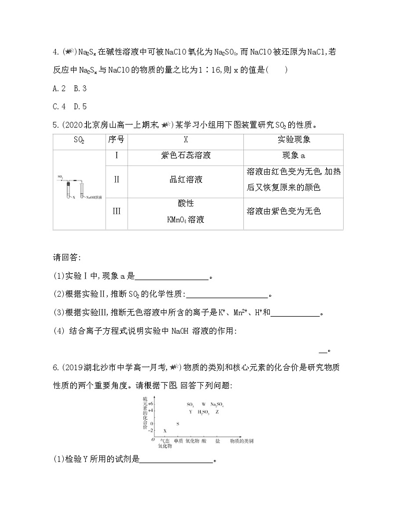 3-专题强化练4　硫及其化合物02