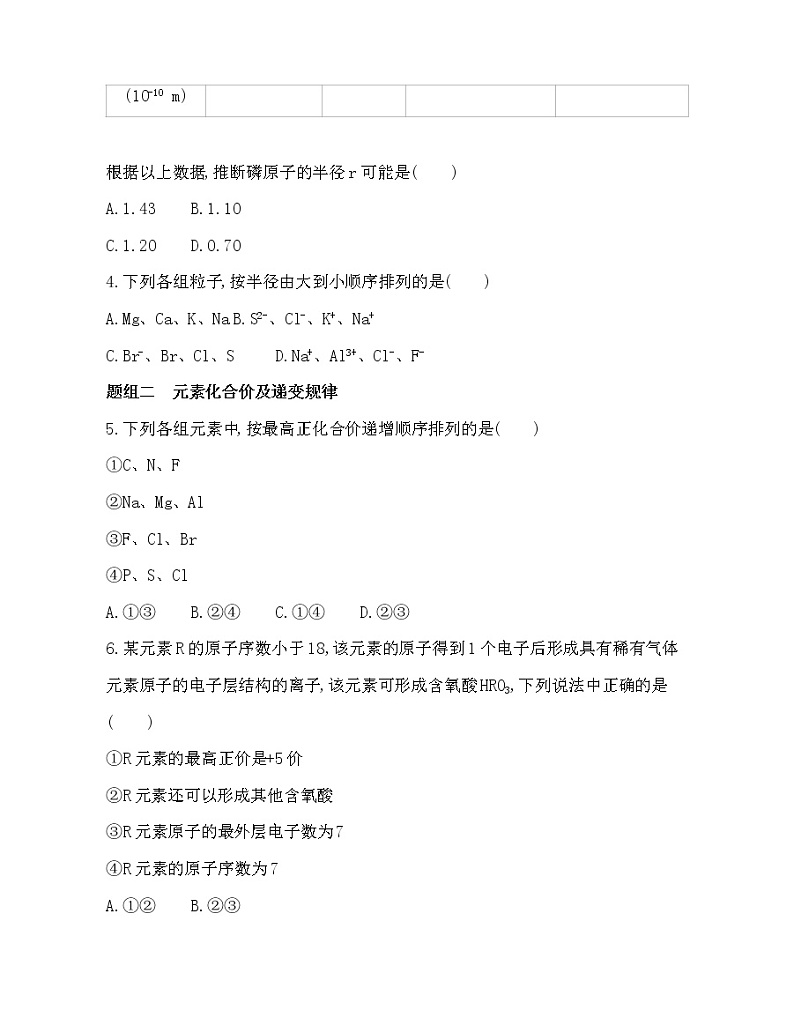 2-第1课时　元素周期律练习题02