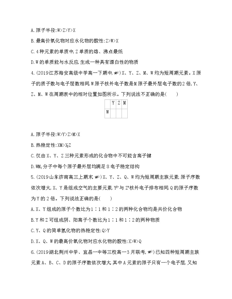 3-专题强化练5　元素周期律和元素周期表02