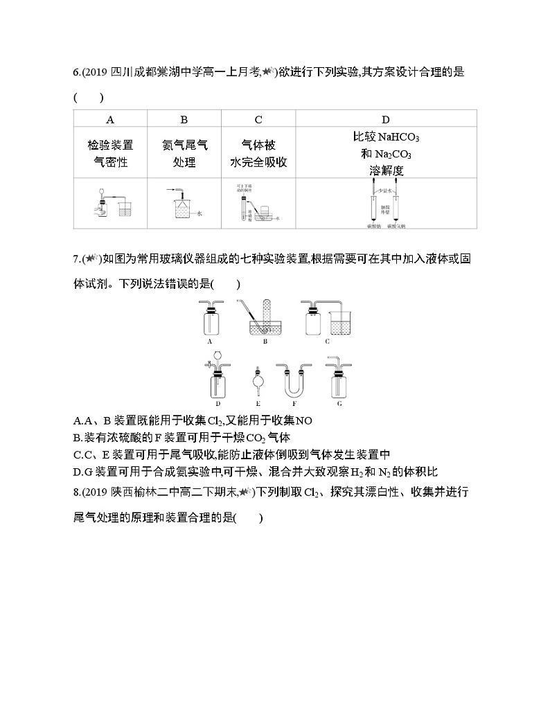 专题强化练1　有关气体制备及性质探究实验综合03