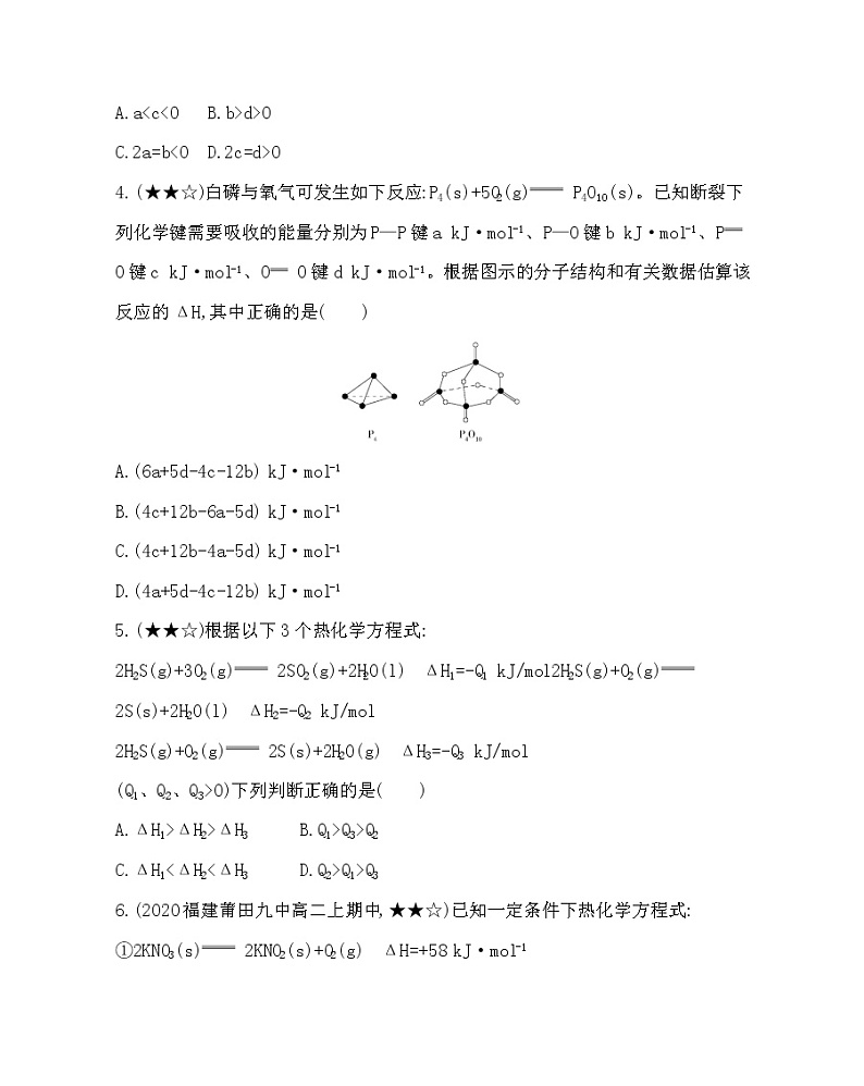 专题强化练1 反应热的计算及比较02