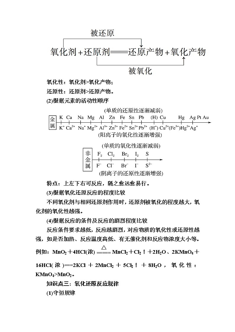 2020-2021学年高中化学人教版（2019）必修第一册  第一章 第三节 第2课时　氧化剂和还原剂 学案第3页