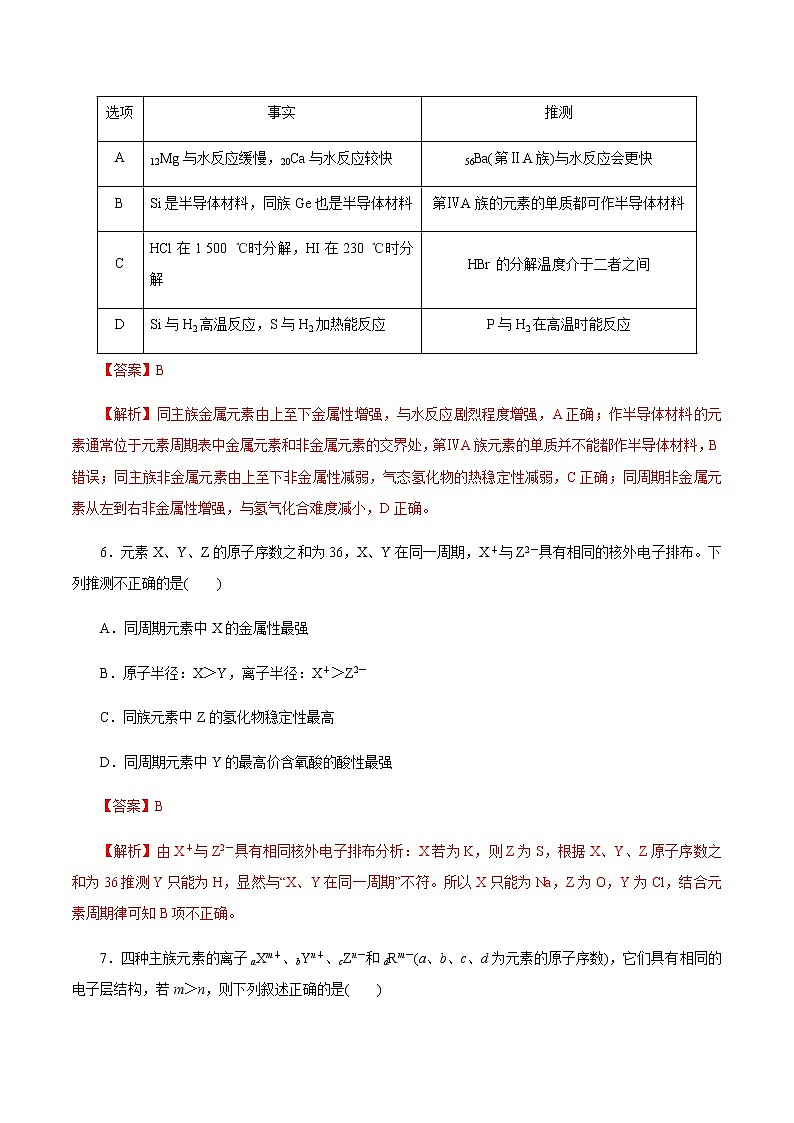 【新教材精创】4.2.2 元素周期表和元素周期律的应用练习（1）-人教版高中化学必修第一册03