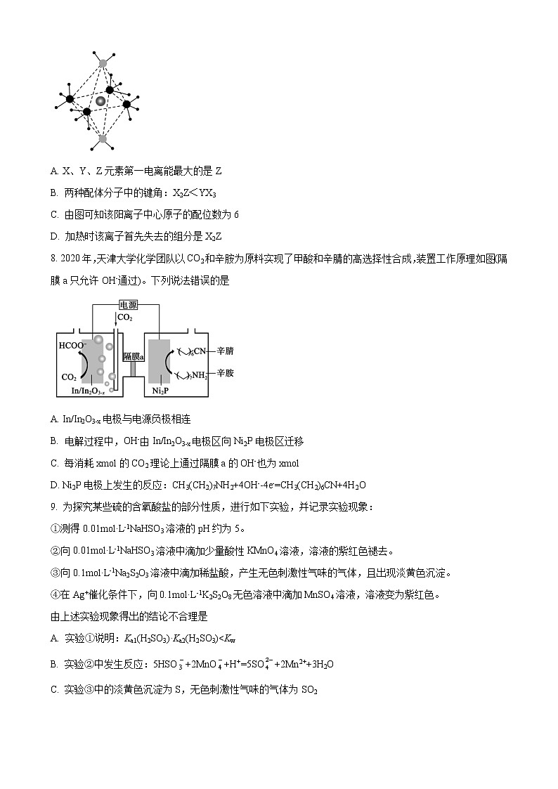 山东省德州市2021届高三第二次模拟考试化学试题（含答案）03