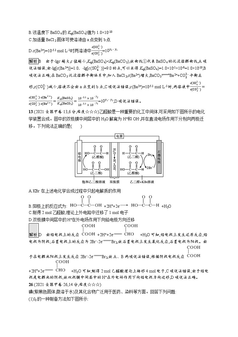 2021年普通高等学校招生全国统一考试理科综合能力测试化学(全国甲卷)第3页