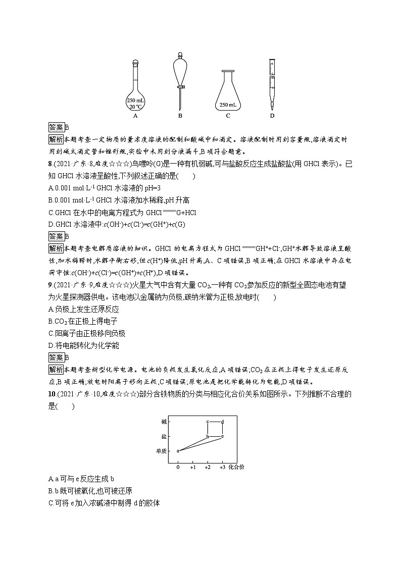 2021年普通高中学业水平选择性考试化学(广东卷)03