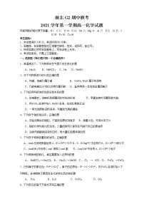 浙江省浙北G2（湖州中学、嘉兴一中）2021-2022学年高一上学期期中联考化学试题含答案