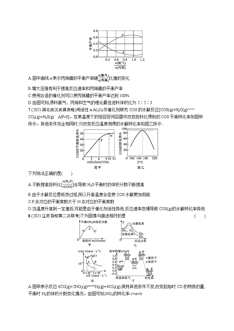 2022 高考化学二轮专题练习   专题突破练八　化学反应速率与化学平衡第3页