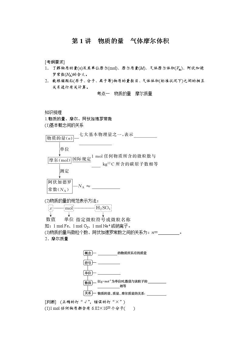 第1讲　物质的量　气体摩尔体积第1页
