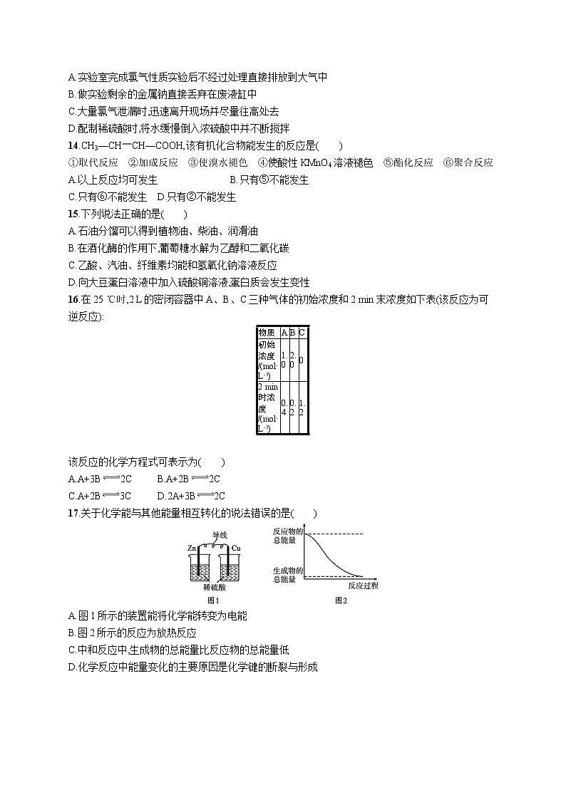 2022版化学人教版（2019）模拟检测卷(八)03