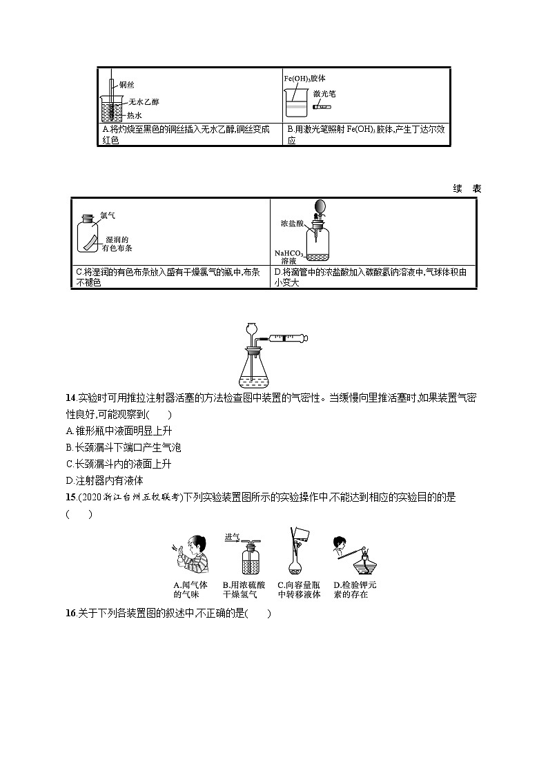 优化集训17　常用仪器和基本实验操作练习题第3页