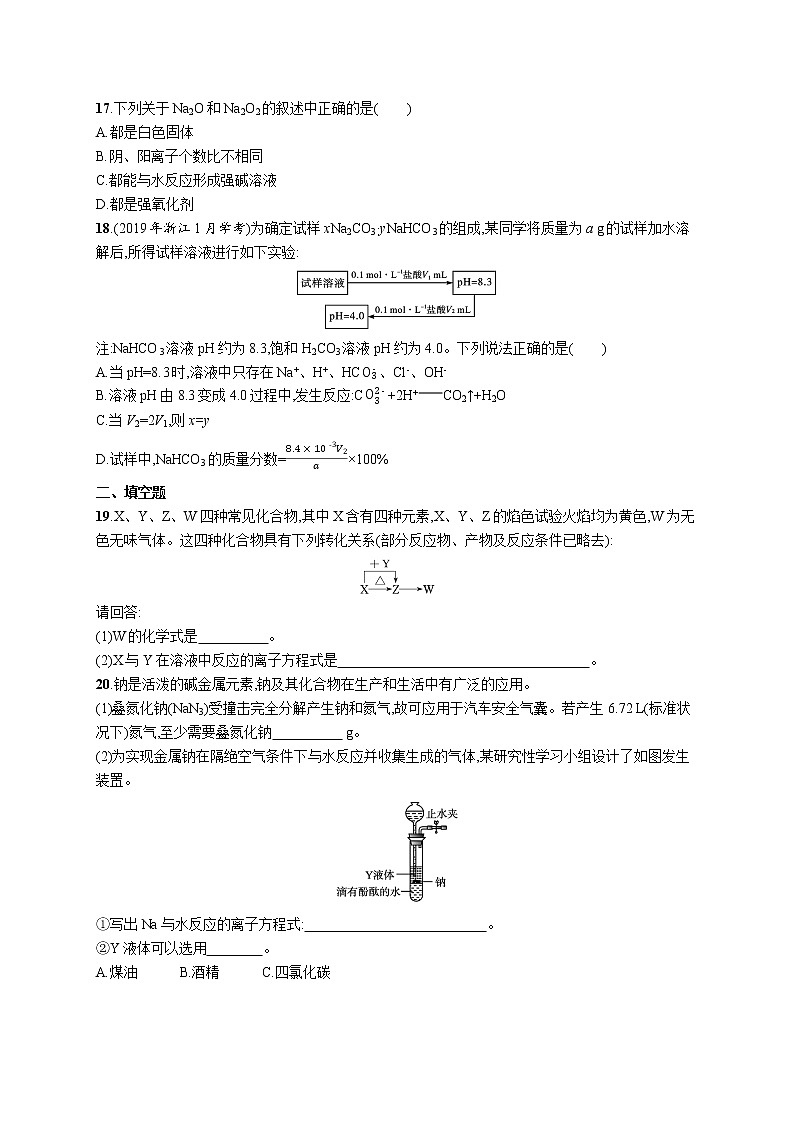 优化集训2　钠及其化合物练习题03