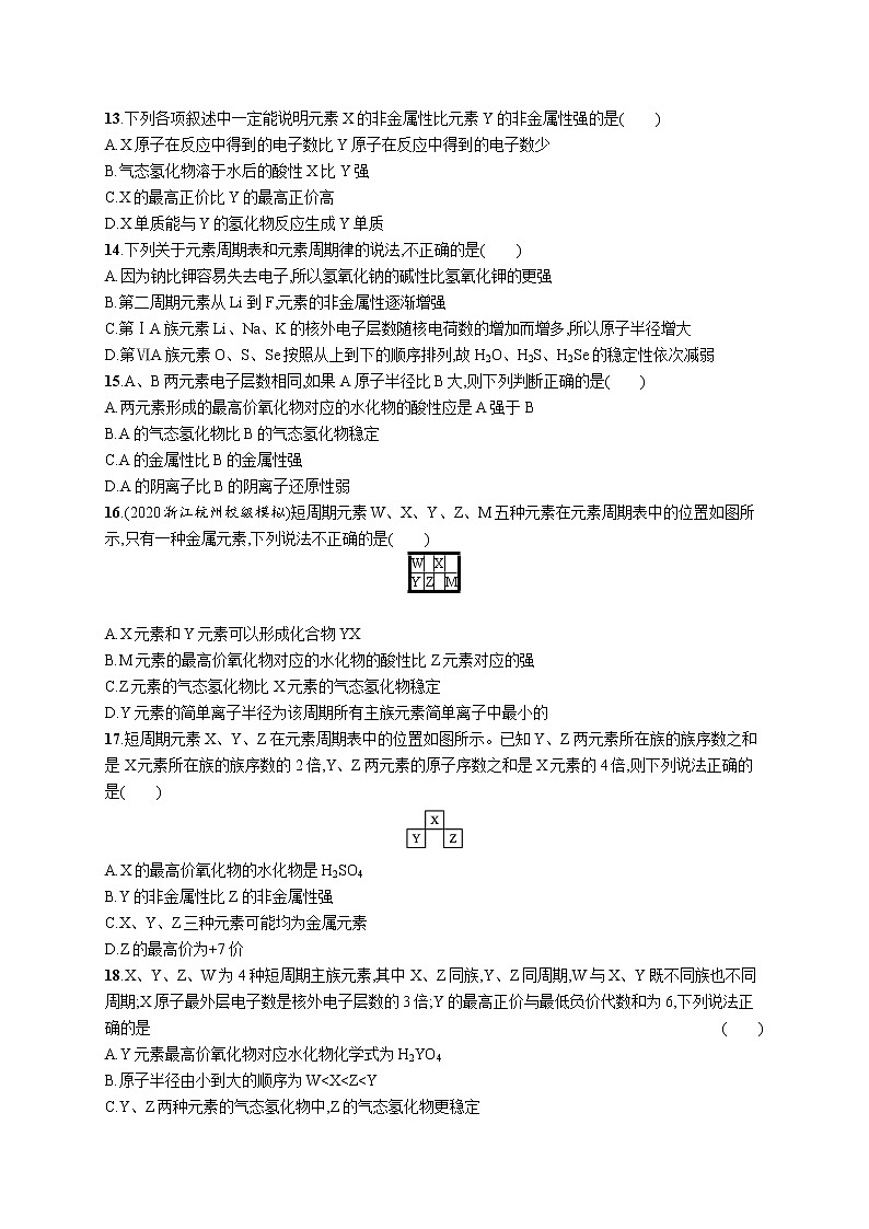 优化集训7　元素周期律练习题第3页