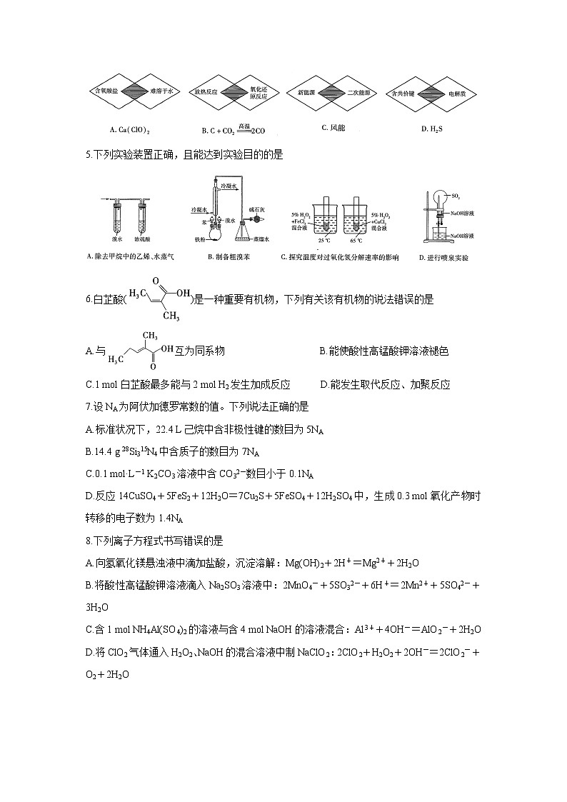 河南省天一大联考2022届高三上学期期中考试化学含解析第2页