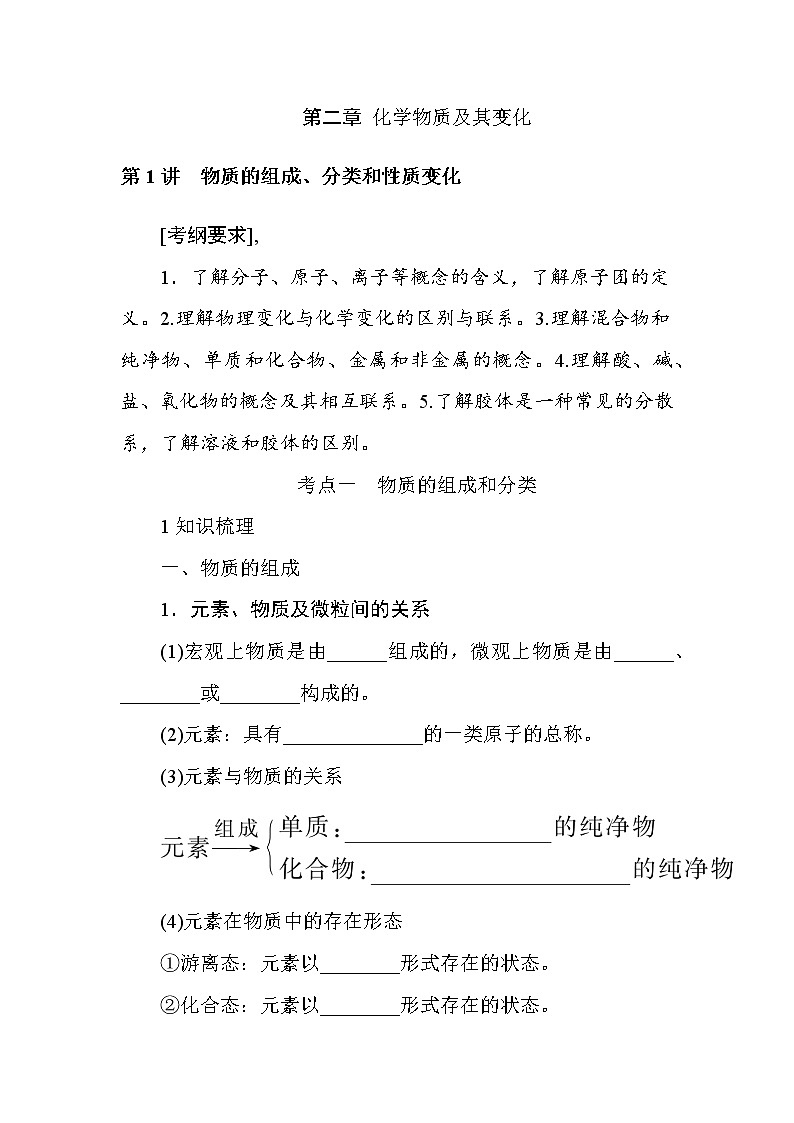 2022 高考化学一轮专题复习 专题二  第1讲　物质的组成、分类和性质变化课件PPT01