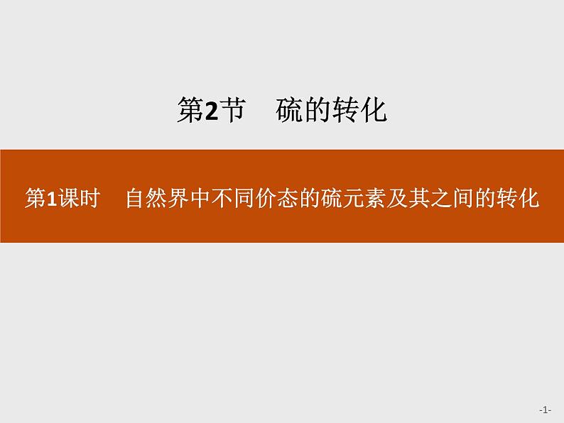 3-2.1 自然界中不同价态的硫元素及其之间的转化课件PPT01