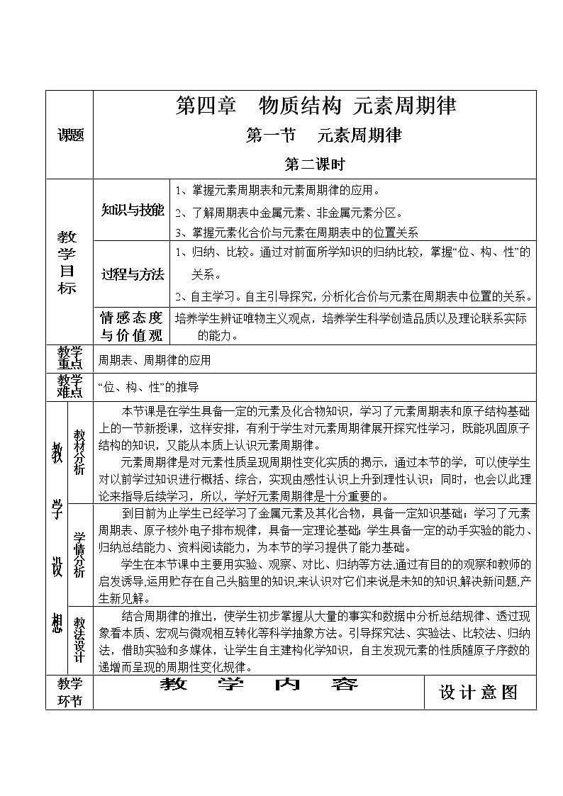 4.2.2 元素周期律（第2课时）-2021-2022学年高一化学同步配套教案（人教版2019必修第一册）01