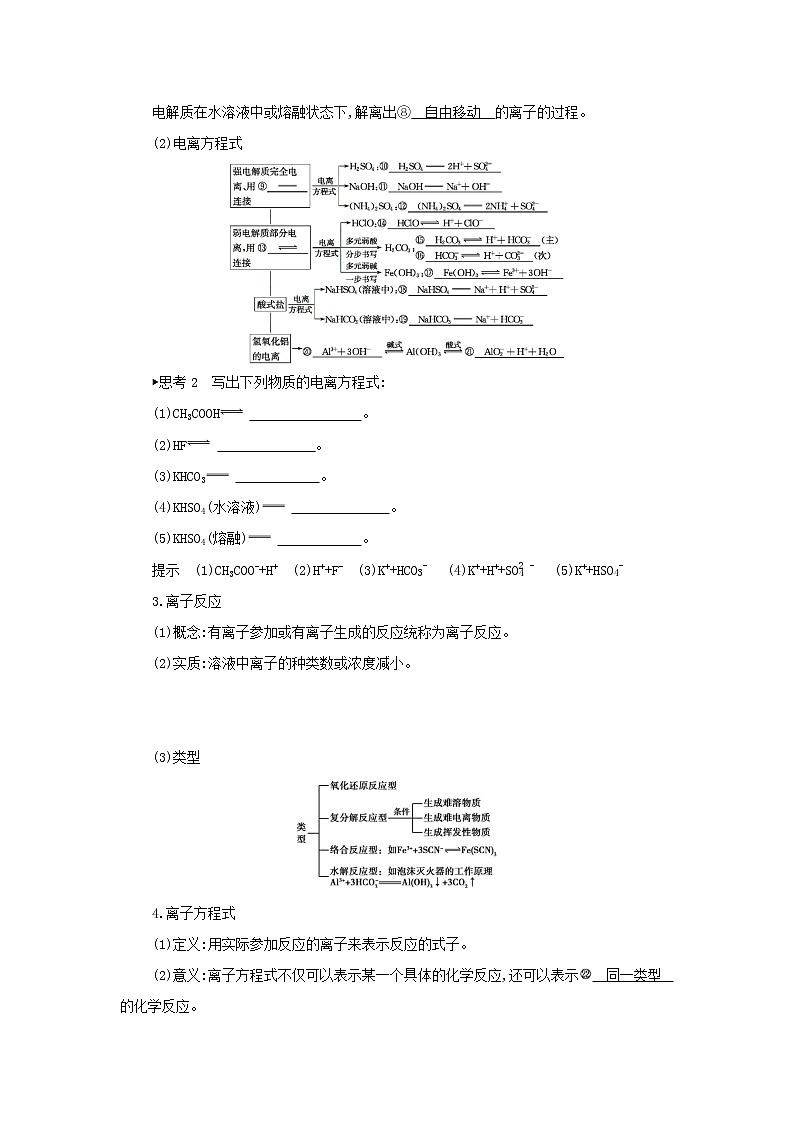 2022版新教材高考化学总复习专题二化学物质及其变化第2讲离子反应教案02
