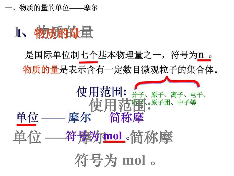 人教版(新课标)高中化学必修1课件：1.2化学计量在实验中的应用（第1课时）第7页