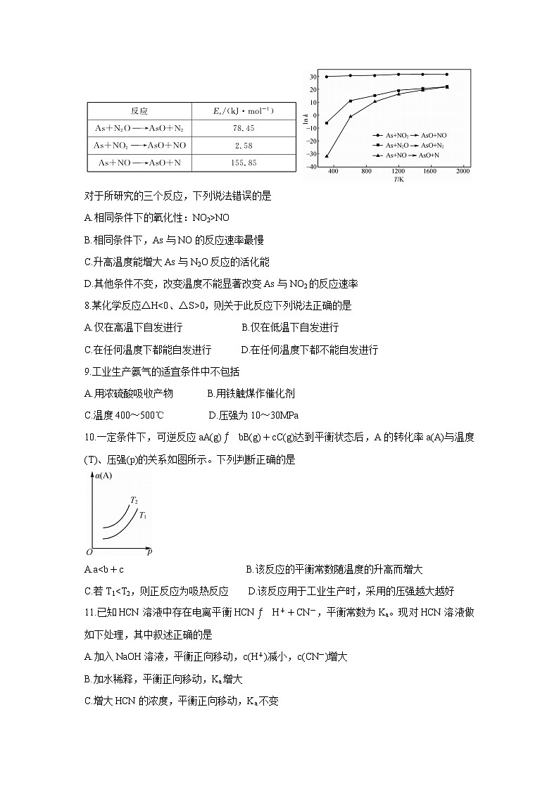 黑龙江省齐齐哈尔市五校联谊2021-2022学年高二上学期期中联考化学含答案 试卷03