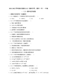 2021-2022学年浙江省浙北g2（湖州中学、嘉兴一中）一中高一（上）期中化学试卷