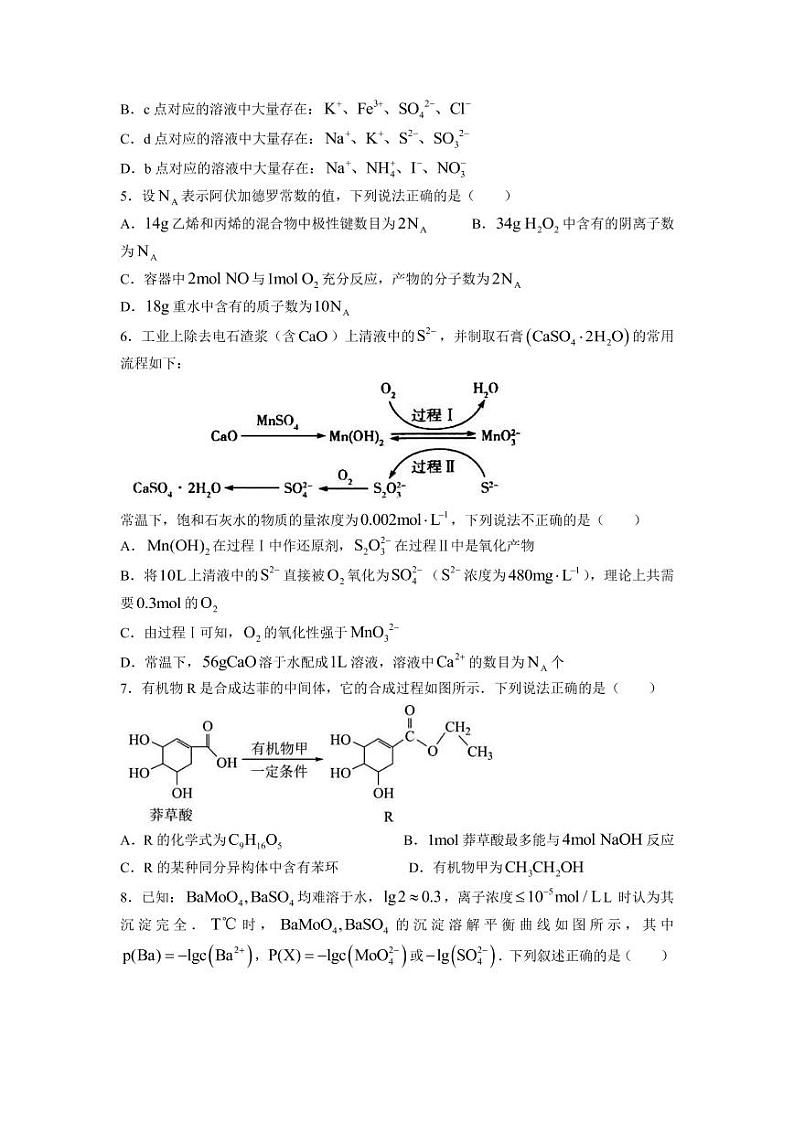 2022届江西省赣州市十六县（市）十七校高三上学期期中联考化学试题（PDF版含答案）第2页