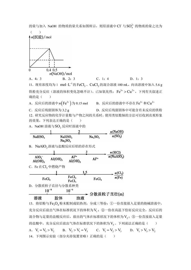 2022届安徽省六安一中、阜阳一中、合肥八中等校高三上学期10月联考化学试题（PDF版含答案）03