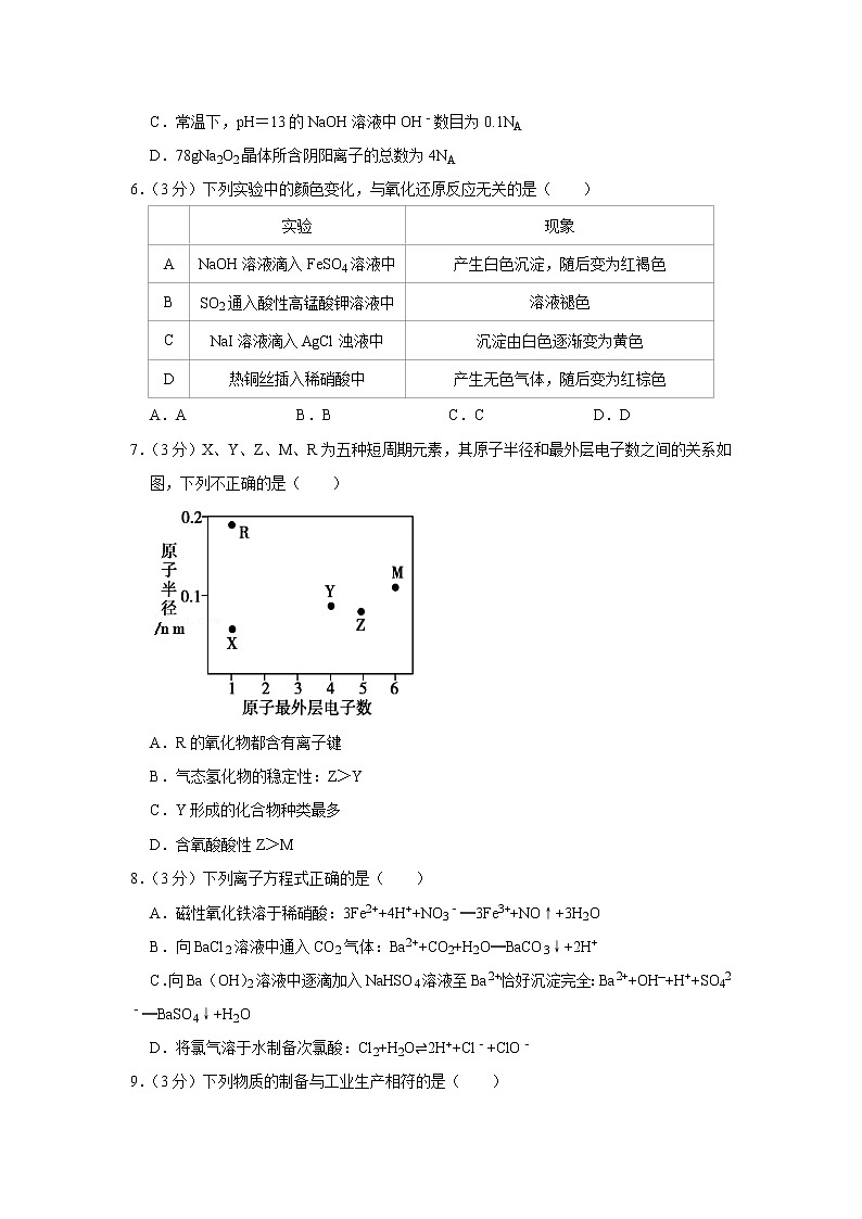 2021-2022学年天津市五校联考高三（上）期中化学试卷02