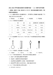 2021-2022学年湖北省部分名校联考高一（上）期中化学试卷